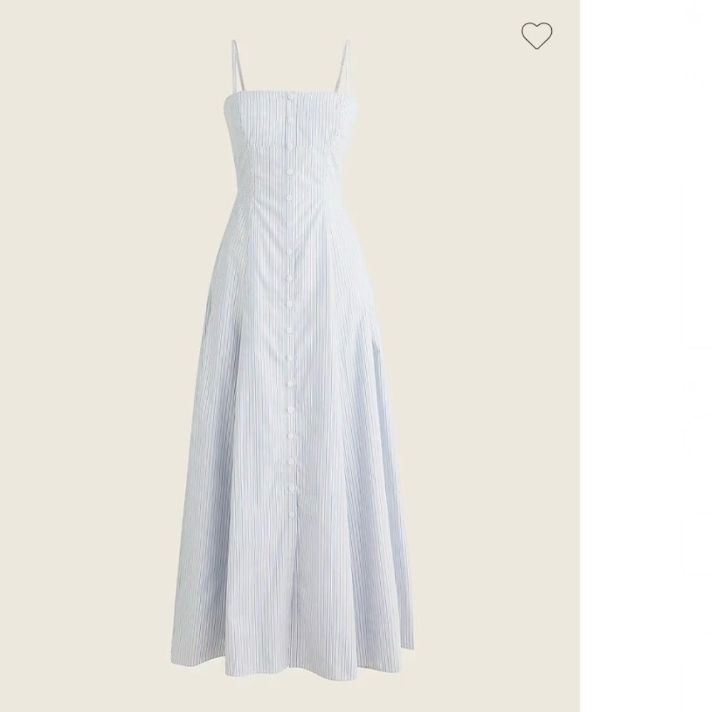 J. Crew Button-down cotton poplin dress in stripe Size 6‎
